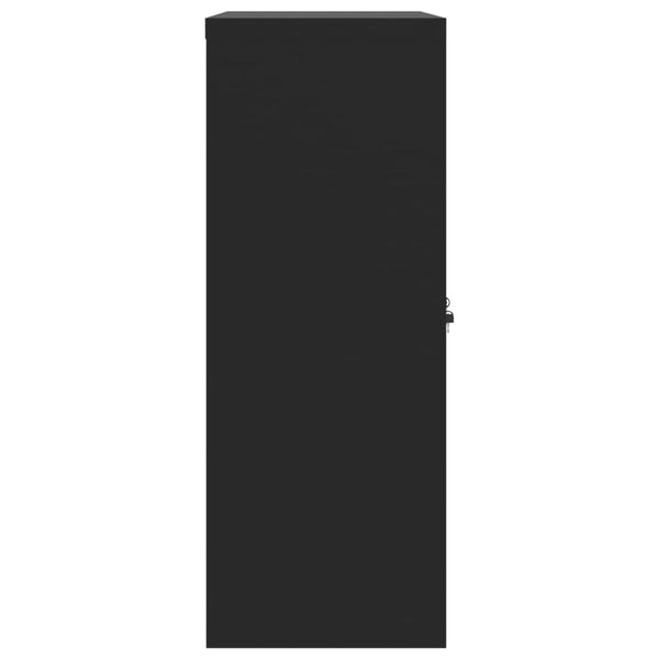 Schwarzer Aktenschrank Meyer 90x40x105cm (Stahl)