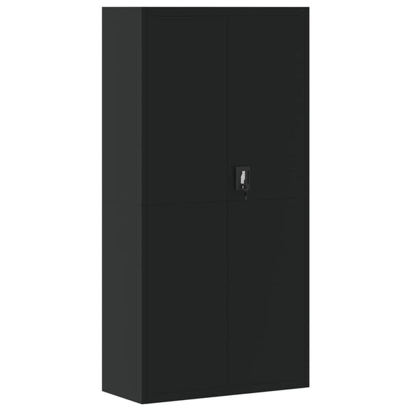 Schwarzer Aktenschrank Meyer 90x40x180cm (Stahl)