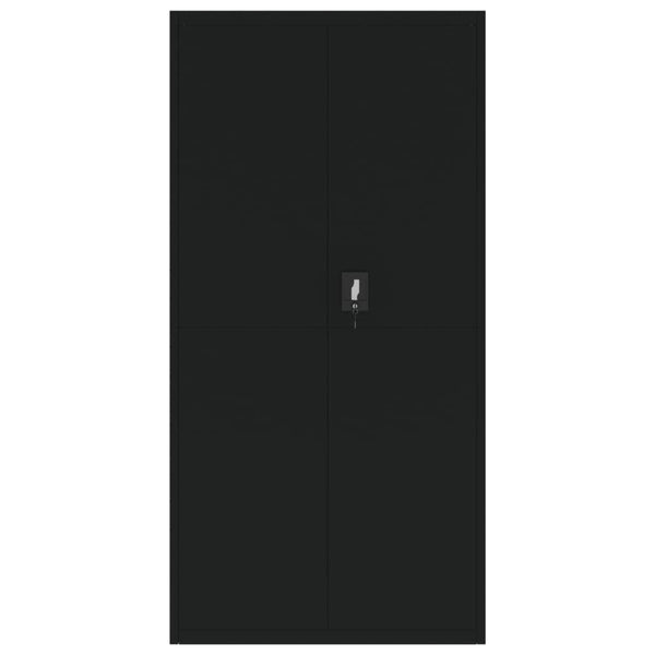 Schwarzer Aktenschrank Meyer 90x40x180cm (Stahl)