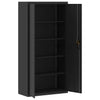 Schwarzer Aktenschrank Meyer 90x40x180cm (Stahl)