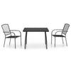 Anthrazitfarbene 3-teilige Outdoor-Essgruppe Lilieta Stahl