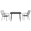 Anthrazitfarbene 3-teilige Outdoor-Essgruppe Lilieta Stahl
