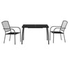 Anthrazitfarbene 3-teilige Outdoor-Essgruppe Lilieta (Stahl)