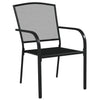 Anthrazitfarbene 3-teilige Outdoor-Essgruppe Lilieta (Stahl)