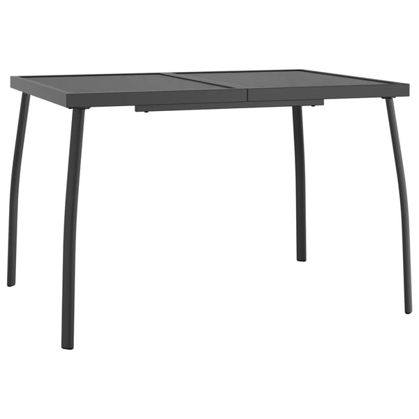 Anthrazitfarbene 3-teilige Outdoor-Essgruppe Lilieta (Stahl)