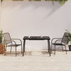 Anthrazitfarbene 3-teilige Outdoor-Essgruppe Lilieta (Stahl)