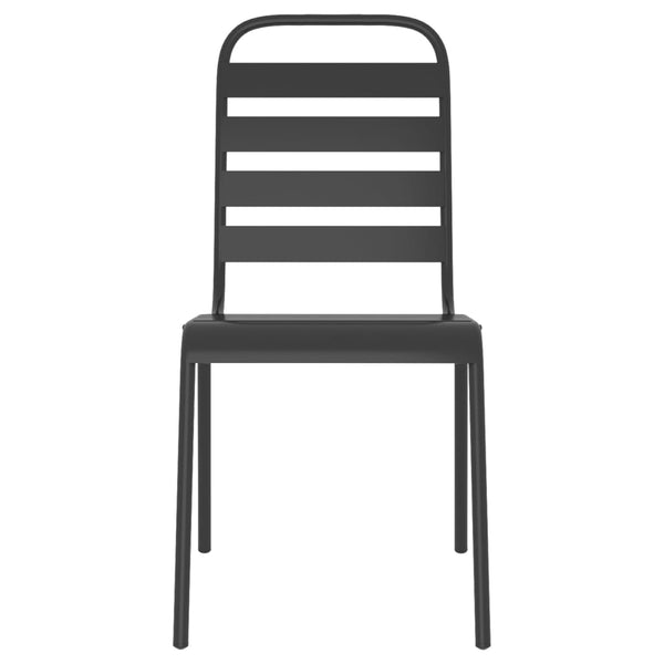 Baofeng 3-teiliges Outdoor-Esszimmer-Set aus Stahl, Anthrazit