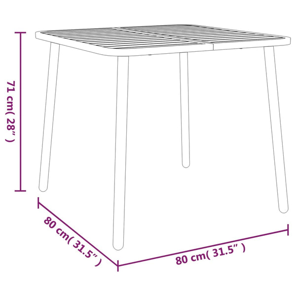 Baofeng 3-teiliges Outdoor-Esszimmer-Set aus Stahl, Anthrazit