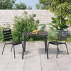Baofeng 3-teiliges Outdoor-Esszimmer-Set aus Stahl, Anthrazit