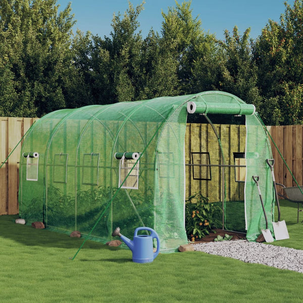 Grünes Gewächshaus mit Stahlrahmen Isguhi 8 m² 4x2x2 m
