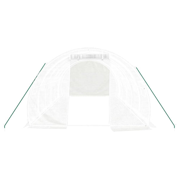 Weißes Gewächshaus mit Stahlrahmen Tenciu 18 m² 6x3x2 m