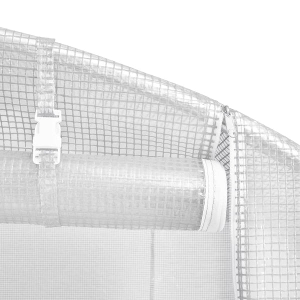 Weißes Gewächshaus mit Stahlrahmen Tenciu 18 m² 6x3x2 m