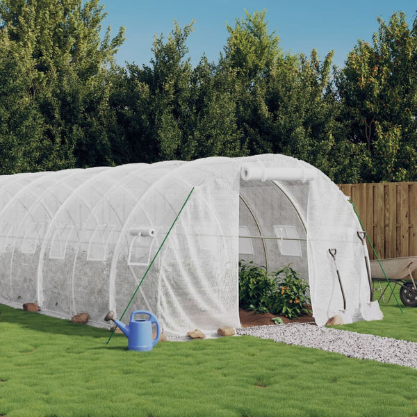 Weißes Gewächshaus mit Stahlrahmen Tenciu 18 m² 6x3x2 m