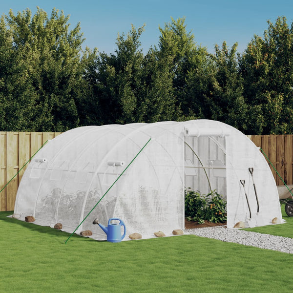 Weißes Gewächshaus mit Stahlrahmen Saban 16 m² 4x4x2 m