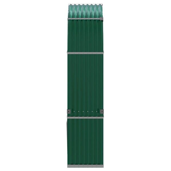 Grünes Kaminholzregal Rozmari 120x45x210cm (verzinkter Stahl)