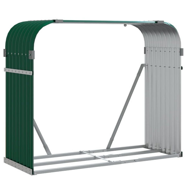 Vihreä polttopuuteline Rozmari 120x45x100cm (galvanoitu teräs)