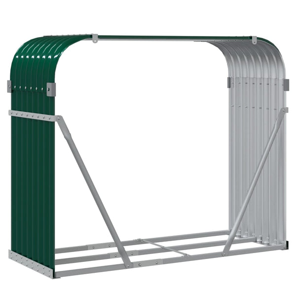 Vihreä polttopuuteline Rozmari 120x45x100cm (galvanoitu teräs)