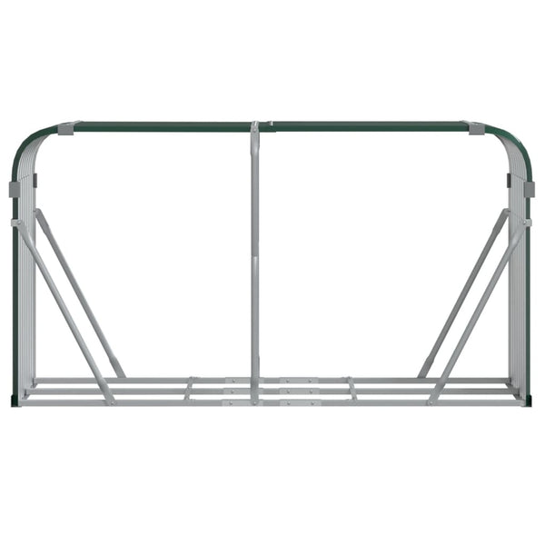 Grünes Brennholzregal Rozmari 180x45x100cm (verzinkter Stahl)