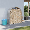 Hellgraues Kaminholzregal Rozmari 120x45x140cm (verzinkter Stahl)