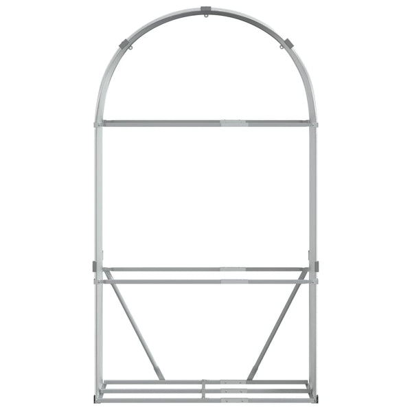 Hellgraues Kaminholzregal Rozmari 120x45x210cm (verzinkter Stahl)