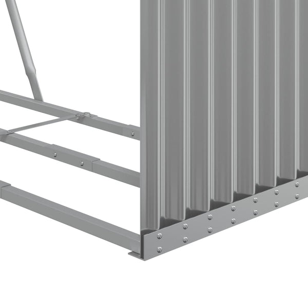 Hellgraues Kaminholzregal Rozmari 120x45x210cm (verzinkter Stahl)