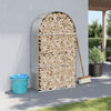 Hellgraues Kaminholzregal Rozmari 120x45x210cm (verzinkter Stahl)