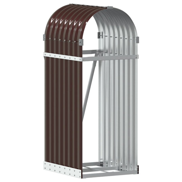 Braunes Kaminholzregal Rozmari 40x45x100cm (verzinkter Stahl)