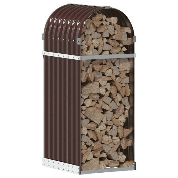 Braunes Kaminholzregal Rozmari 40x45x100cm (verzinkter Stahl)