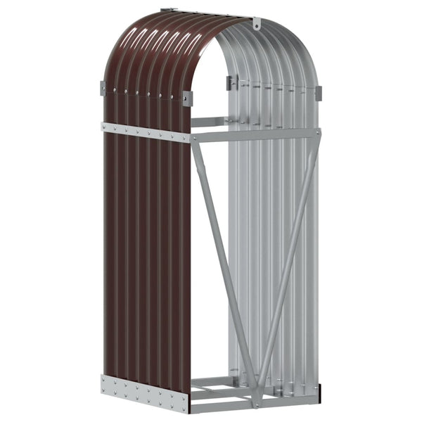 Braunes Kaminholzregal Rozmari 40x45x100cm (verzinkter Stahl)