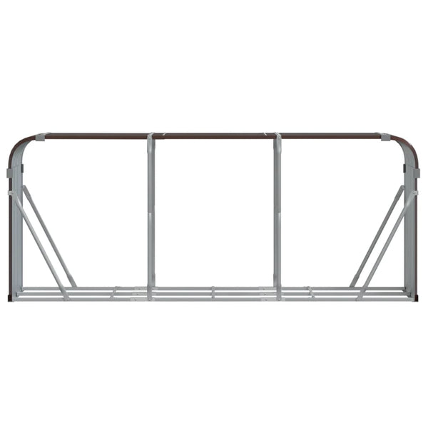 Braunes Kaminholzregal Rozmari 234x45x100cm (verzinkter Stahl)