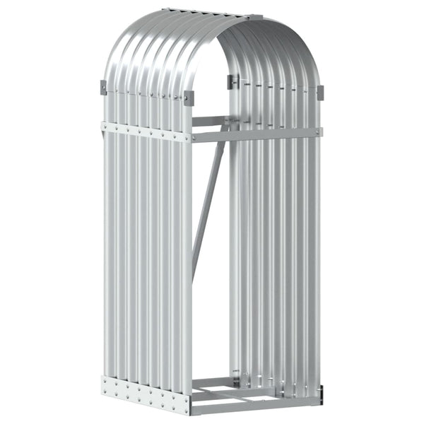 Silberner Kaminholzständer Rozmari 40x45x100cm (verzinkter Stahl)
