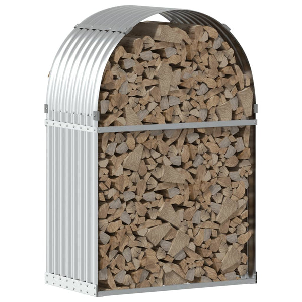 Silbernes Kaminholzregal Rozmari 80x45x120cm (verzinkter Stahl)