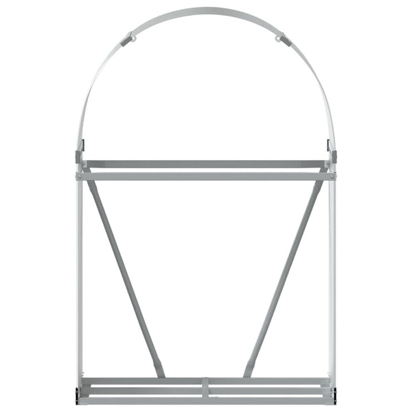 Silbernes Kaminholzregal Rozmari 80x45x120cm (verzinkter Stahl)