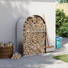 Silbernes Kaminholzregal Rozmari 80x45x120cm (verzinkter Stahl)