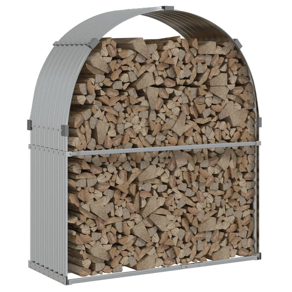 Silberner Kaminholzständer Rozmari 120x45x140cm (verzinkter Stahl)
