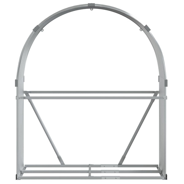Silberner Kaminholzständer Rozmari 120x45x140cm (verzinkter Stahl)