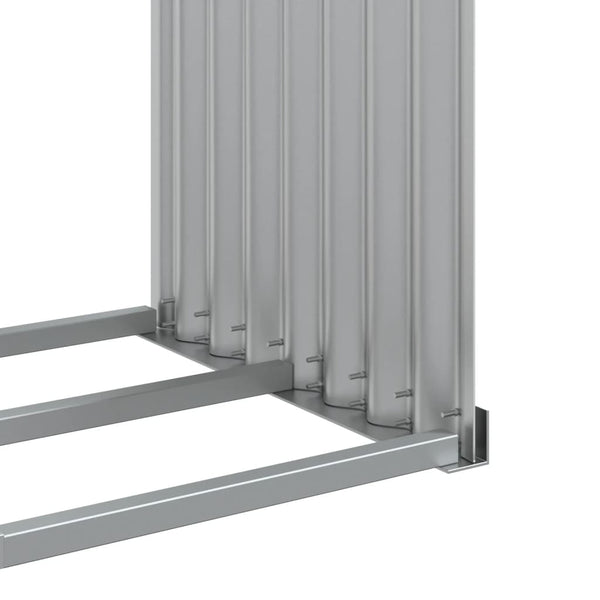 Silberner Kaminholzständer Rozmari 120x45x140cm (verzinkter Stahl)