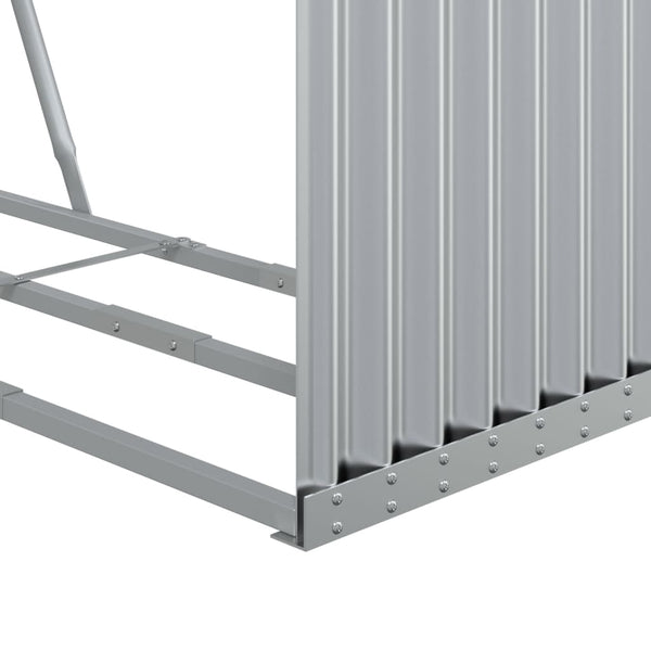 Silberner Kaminholzständer Rozmari 120x45x140cm (verzinkter Stahl)