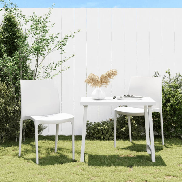 Weiße Gartenstühle Suzzy 50x46x80cm (2 Stück Polypropylen)