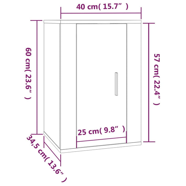 TV-Schrank-Set Sanza 3-teilig Grau (Sonoma Eiche)