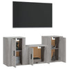 TV-Schrank-Set Sanza 3-teilig Grau (Sonoma Eiche)