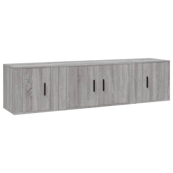 Graues TV-Schrank-Set Milorean (3-teilig, Sonoma-Holz)