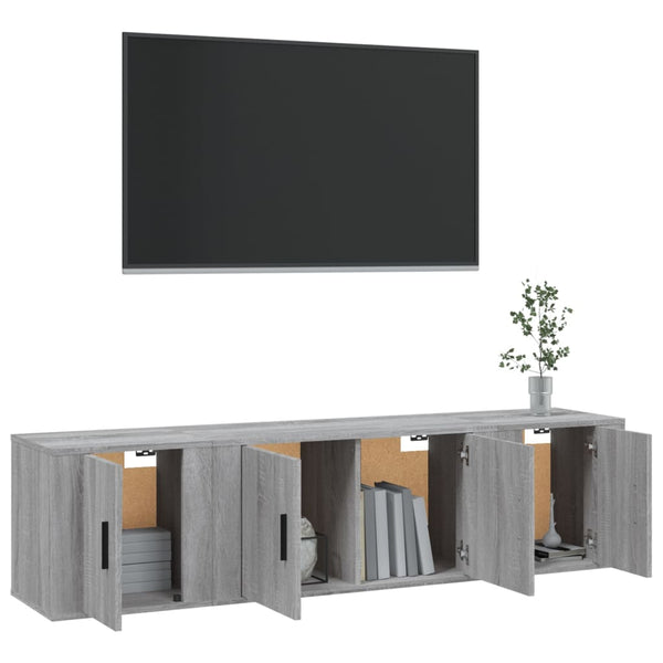 Graues TV-Schrank-Set Milorean (3-teilig, Sonoma-Holz)