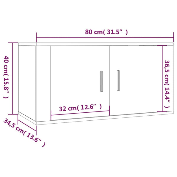 Graues TV-Schrank-Set Milorean (3-teilig, Sonoma-Holz)