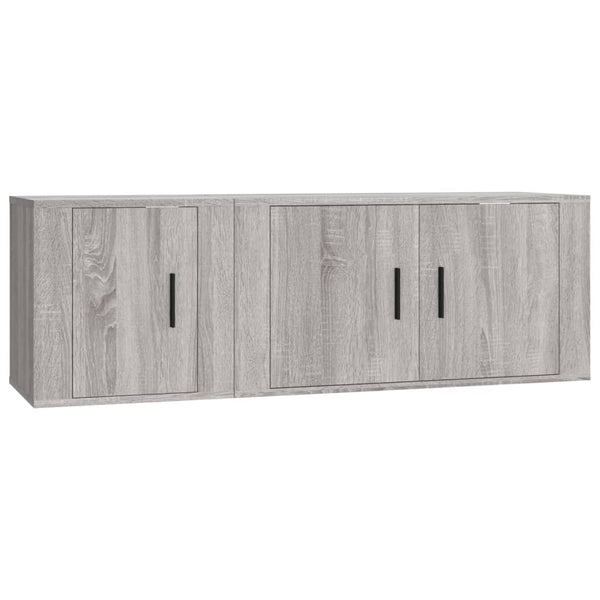 Graues TV-Schrank-Set Imtraut (2-teilig, Sonoma-Holz)