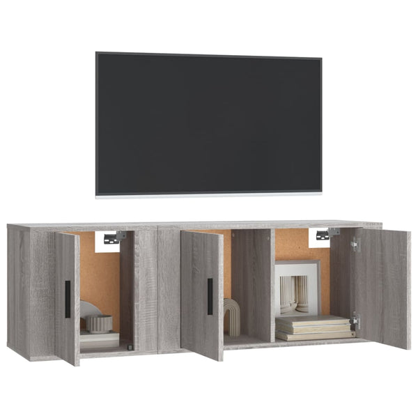 Graues TV-Schrank-Set Imtraut (2-teilig, Sonoma-Holz)