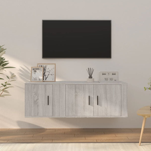 Graues TV-Schrank-Set Imtraut (2-teilig, Sonoma-Holz)
