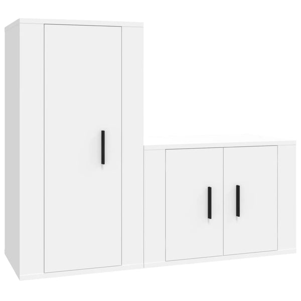 Weißes TV-Schrank-Set Iasmin (2-teilig, Holz)