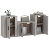 Graues TV-Schrank-Set Egaterina (3-teilig, Sonoma-Holz)