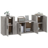 Graue TV-Schrank-Set Tiffanie (3-teilig, Sonoma Eiche)